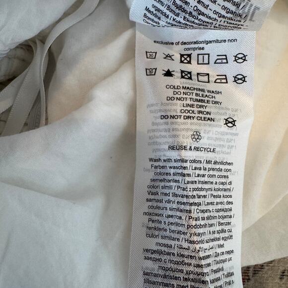 Vero Moda White Cotton Smocked Waist Ruffle Mini Skirt Small - Picture 7 of 7